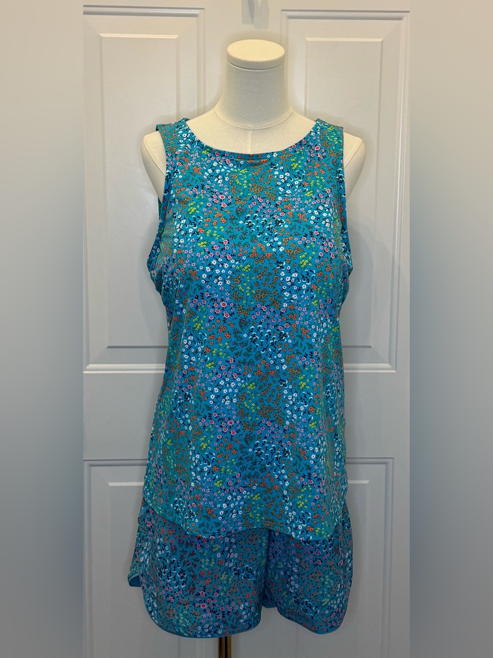 Lands’ End NEW Ditsy Floral Tankini Shorts Swim Set 16 18 Classic Resort Beach